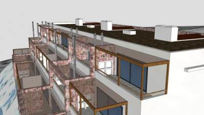 现代社区建筑SU模型下载_sketchup草图大师SKP模型