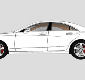 小轿车汽车奔驰CLS的SU模型_su模型下载 草图大师模型_SKP模型