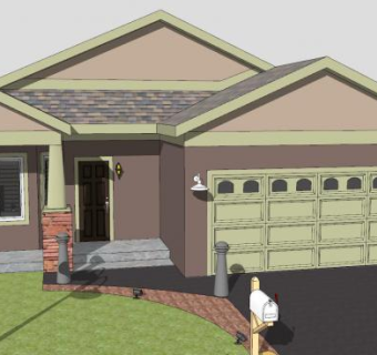 现代单层住宅建筑SU模型下载_sketchup草图大师SKP模型