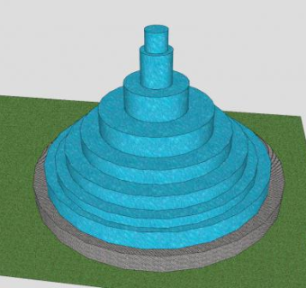 公园里的喷泉SU模型下载_sketchup草图大师SKP模型