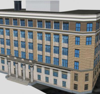 阿拉斯加州国会大厦建筑SU模型下载_sketchup草图大师SKP模型