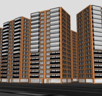 商业空间商业街建筑SU模型下载_sketchup草图大师SKP模型