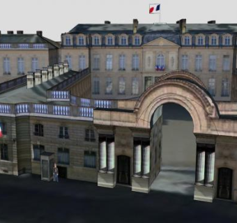 爱丽舍宫古建筑SU模型下载_sketchup草图大师SKP模型