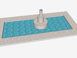 水池和喷泉SU模型下载_sketchup草图大师SKP模型