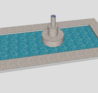 水池和喷泉SU模型下载_sketchup草图大师SKP模型