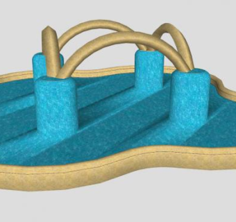 花边形喷泉水池SU模型下载_sketchup草图大师SKP模型