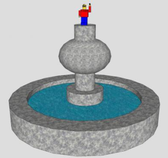 现代磨石喷泉SU模型下载_sketchup草图大师SKP模型