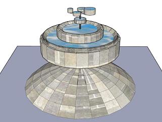 户外<em>现代喷泉</em>设计SU模型下载_sketchup草图大师SKP模型