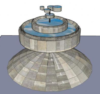 户外现代喷泉设计SU模型下载_sketchup草图大师SKP模型