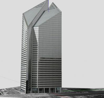 公司建造大厦建筑SU模型下载_sketchup草图大师SKP模型