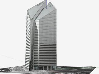 公司建造大厦建筑SU模型下载_sketchup草图大师SKP模型
