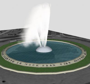 城市广场大喷泉SU模型下载_sketchup草图大师SKP模型