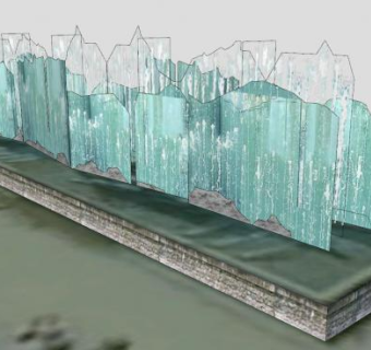 市场广场的现代喷泉SU模型下载_sketchup草图大师SKP模型