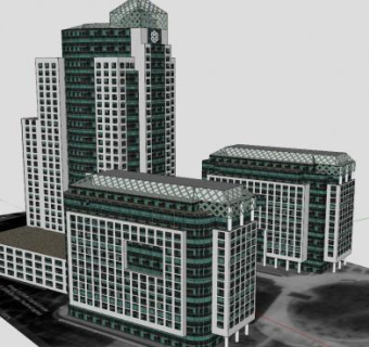 地铁大厅办公大楼SU模型下载_sketchup草图大师SKP模型