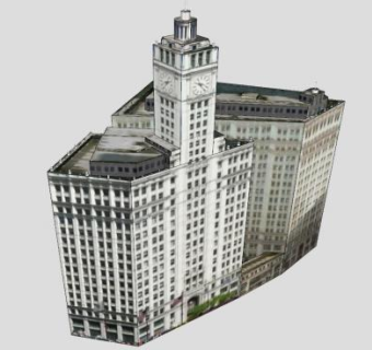 箭牌建筑大厦SU模型下载_sketchup草图大师SKP模型