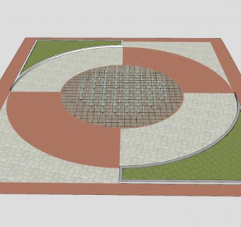 辛辛那提喷泉广场SU模型下载_sketchup草图大师SKP模型