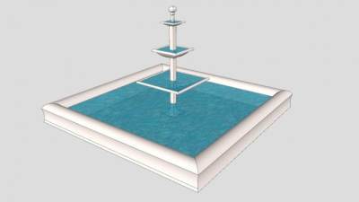 简欧广场喷泉SU模型下载_sketchup草图大师SKP模型