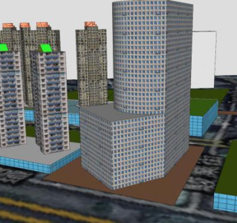香港观塘建筑SU模型下载_sketchup草图大师SKP模型