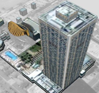 艺术旅馆户外建筑SU模型下载_sketchup草图大师SKP模型