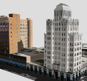 高层户外建筑大厦SU模型下载_sketchup草图大师SKP模型