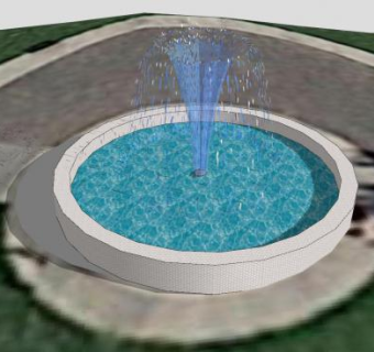 旧金山植物园喷泉SU模型下载_sketchup草图大师SKP模型