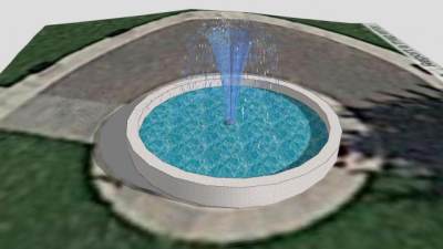 旧金山植物园喷泉SU模型下载_sketchup草图大师SKP模型