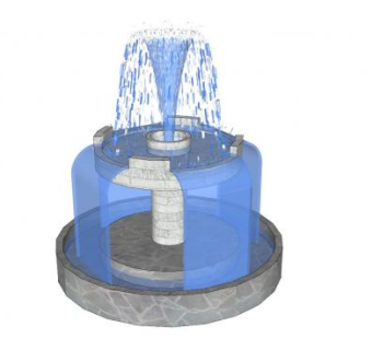 现代石造喷泉SU模型下载_sketchup草图大师SKP模型