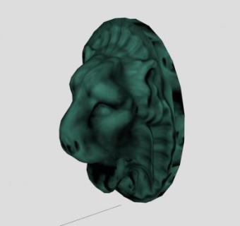 青铜狮头喷泉SU模型下载_sketchup草图大师SKP模型