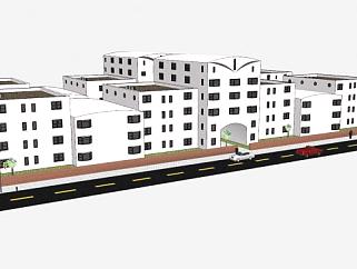 现代公寓建筑小区SU模型下载_sketchup草图大师SKP模型