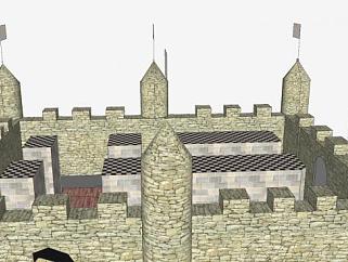 古建筑<em>中世纪城堡</em>SU模型下载_sketchup草图大师SKP模型