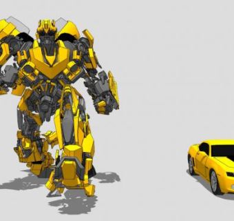 变形金刚机器人大黄蜂SU模型_su模型下载 草图大师模型_SKP模型