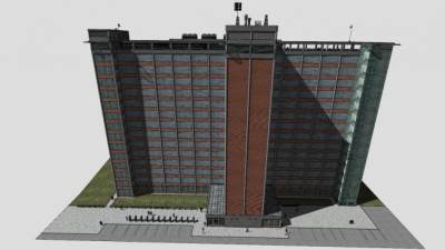 行政大楼建筑SU模型下载_sketchup草图大师SKP模型