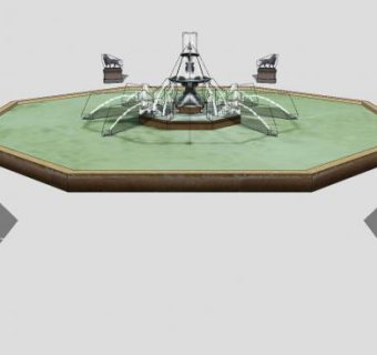 欧式大型雕艺花园喷泉SU模型下载_sketchup草图大师SKP模型