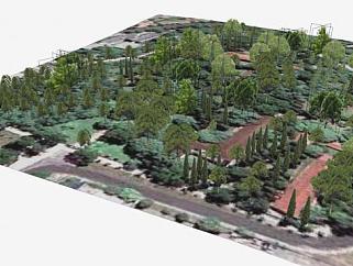 大型绿色公园建筑SU模型下载_sketchup草图大师SKP模型