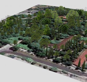 大型绿色公园建筑SU模型下载_sketchup草图大师SKP模型