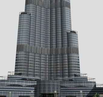 迪拜塔建筑SU模型下载_sketchup草图大师SKP模型