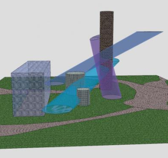 户外公园走道SU模型下载_sketchup草图大师SKP模型