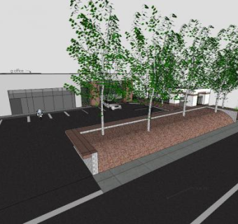 现代建筑停车场SU模型下载_sketchup草图大师SKP模型