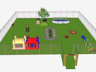 简易儿童游乐公园设施建筑SU模型下载_sketchup草图大师SKP模型