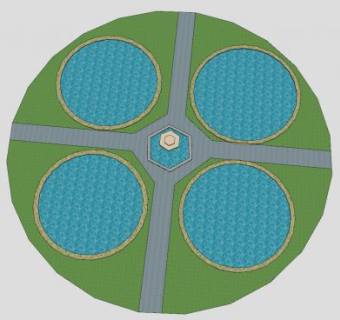 喷泉水池水景公园SU模型下载_sketchup草图大师SKP模型