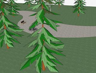 <em>森林公园</em>观景场地SU模型下载_sketchup草图大师SKP模型