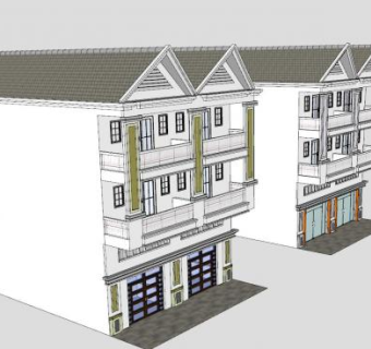 现代平房建筑SU模型下载_sketchup草图大师SKP模型
