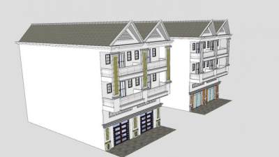 现代平房建筑SU模型下载_sketchup草图大师SKP模型