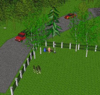 郊区休闲公园SU模型下载_sketchup草图大师SKP模型