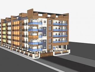 公寓房子建筑小区SU模型下载_sketchup草图大师SKP模型