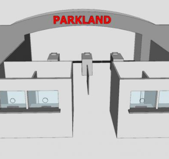 公园售票入口SU模型下载_sketchup草图大师SKP模型