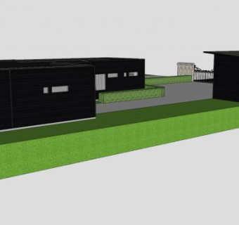现代化房子建筑SU模型下载_sketchup草图大师SKP模型