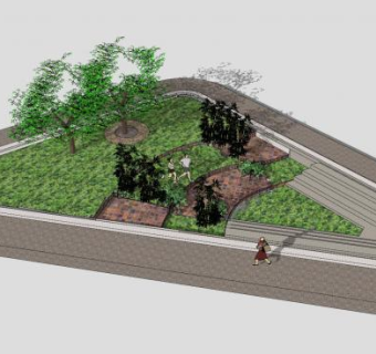 开放空间露天公园SU模型下载_sketchup草图大师SKP模型