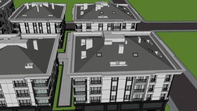 经典建筑师小区SU模型下载_sketchup草图大师SKP模型