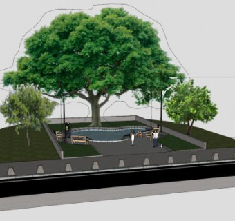 城市观景小公园SU模型下载_sketchup草图大师SKP模型
